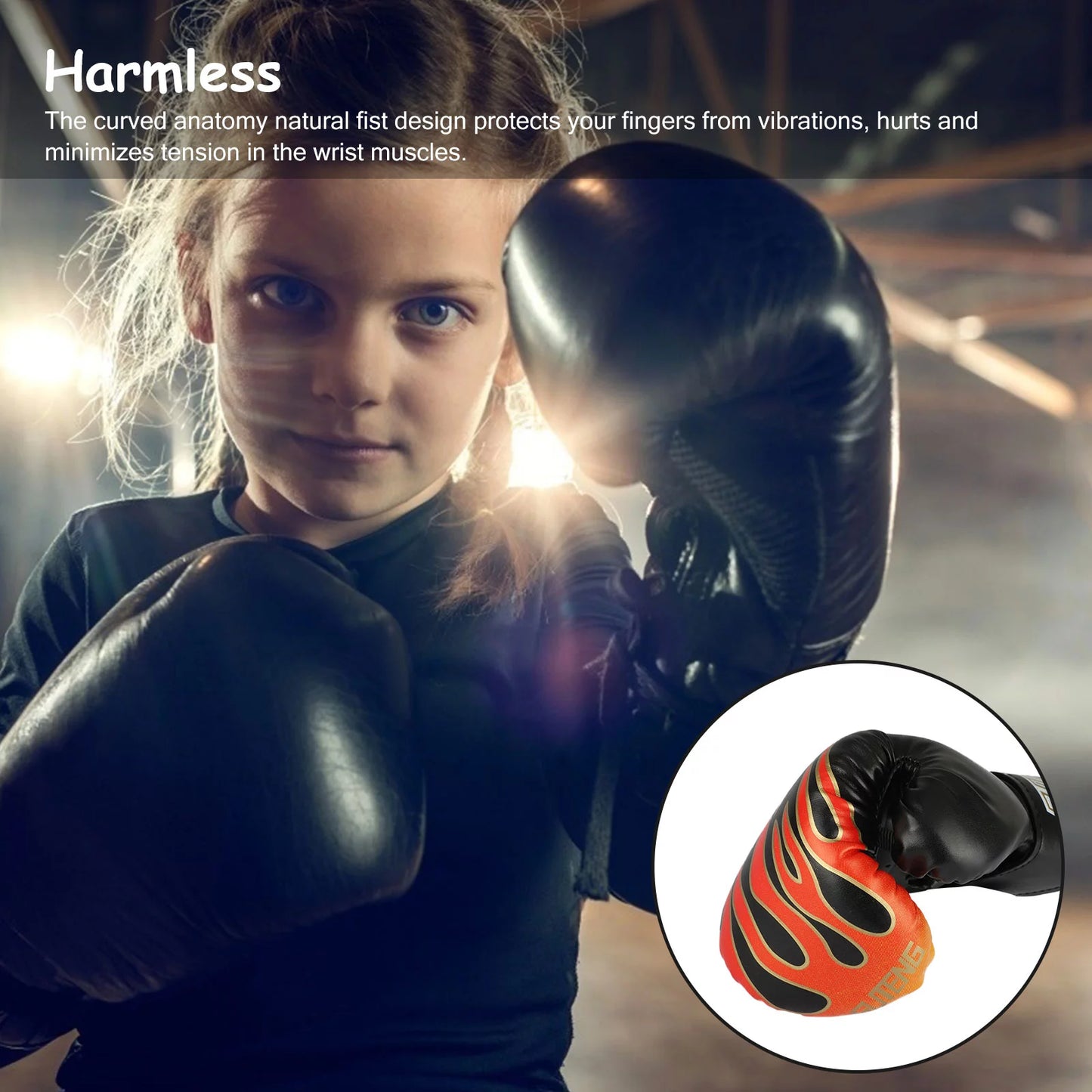 Teenager Boxing Gloves, PU Leather Sparring Grappling Punch Training Boxing Gloves, Breathable & Lightweight Boxing Gloves W/ Adjustable Wrist Strap for 12 to 18 YR Boys Girls Birthday Gift